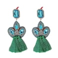 thumbnail image 3 of 25 Styles Statement Fringe Vintage Tassel Earrings--50552-GN|Model code4577 50552-GN, 3 of 4