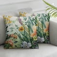 thumbnail image 3 of nygtbtfer Pillow Covers Set of 2 Yellow Flowers Leaves Decorative Pillow Cases Linen Cushion Case Home Decor for Sofa Couch Porch Outdoor White, 3 of 7