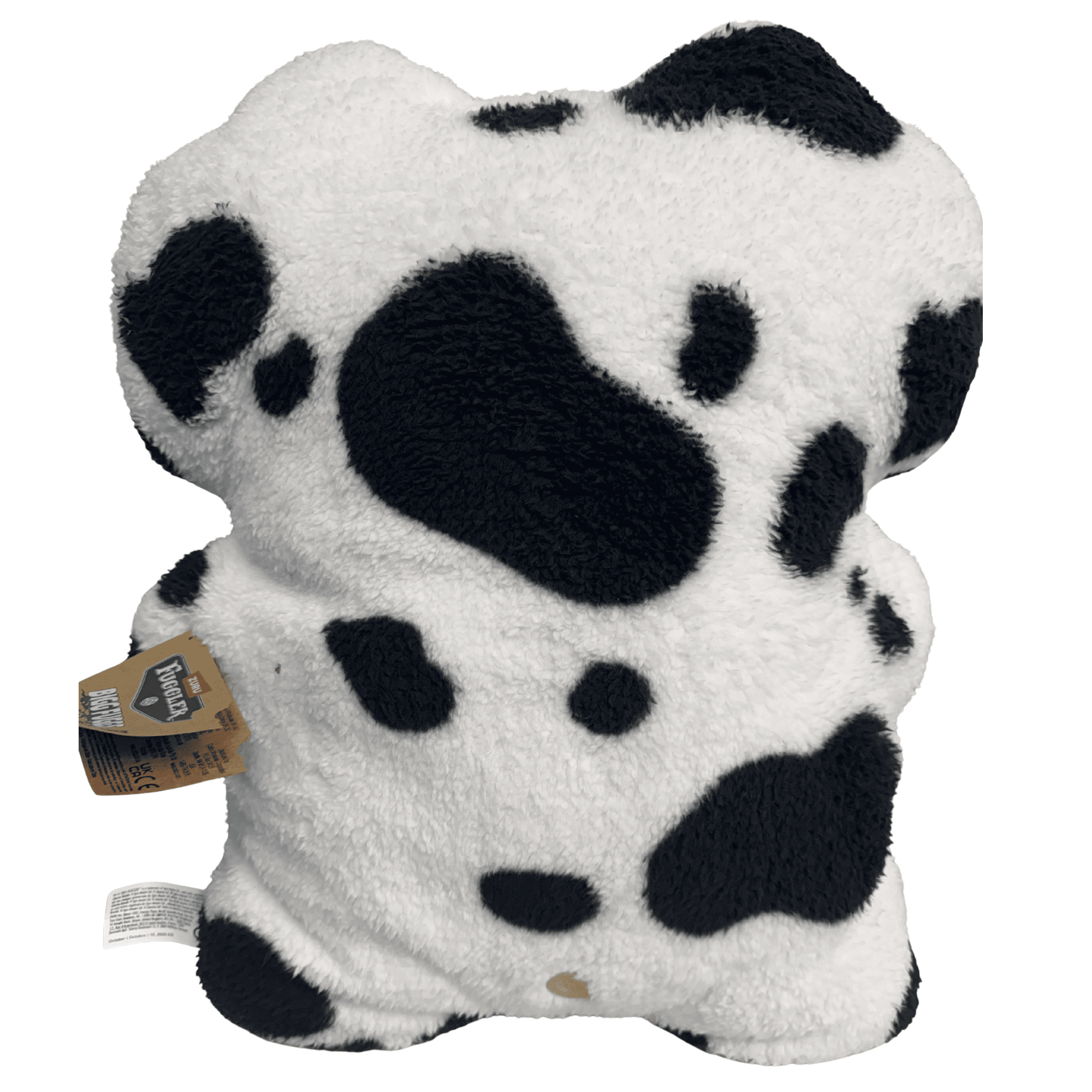 18" Fuggler Bigg Fugg Gaptooth McGoo (Cow Print) Funny Ugly Monsters Plush Weird Alternative Plush Human-like teeth, Large and in Charge