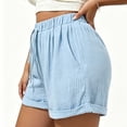 thumbnail image 5 of Asxite Plus Size Womens Pajamas Pants High Waist Drawstring Elastic Waist Solid Cuffed Summer Sleepwear, 5 of 7