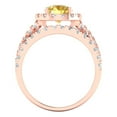 thumbnail image 4 of Clara Pucci 14K Rose Gold 1.795 Natural Citrine Engraveable Engagement Ring + Wedding Band Set, 4 of 7