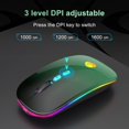 thumbnail image 3 of Mouse inalámbrico CC Store Bluetooth 2.4 GHz recargable con LED, 3 of 8