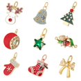 thumbnail image 2 of Pendientes esmaltados de la serie navideña, colgantes pequeños de alce y árbol de navidad, regalos hechos a mano, fabricación de joyas de Color dorado, 2 of 4