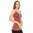 thumbnail image 2 of Kurve by Idea American Made Women’s V-Neck Camisole Tank - Basic Seamless Stretch Spaghetti Strap, UV Protective Fabric UPF 50+ (Made with Love in The USA), 2 of 3