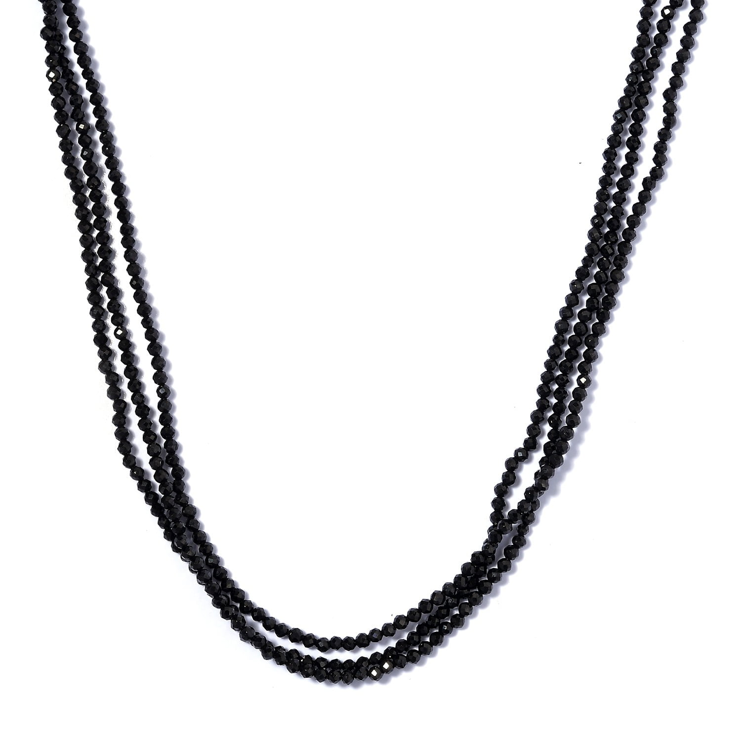 Shop LC Black Spinel Necklace - Black Beaded Layered Necklace for Women ...