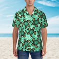 thumbnail image 2 of Fotbe Sea Turtle Camisa Hawaiana para Hombre Unisex – Camisa Casual de Verano con Botones de Manga Corta de Algodón y Lino,3X-Large, 2 of 7