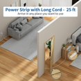 thumbnail image 4 of Multiprise Rose, Rallonge de 5 Pieds, 3 Prises CA & 2 USB C & 2 USB A + Longue Rallonge de 25 Pieds, Rallonge Plate sous Tapis, 4 of 8