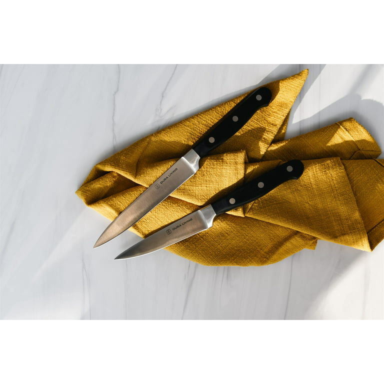Duo-Grip 2 Piece Santoku Knife Set with Blade Guards, Blue