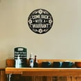 thumbnail image 5 of COME BACK WITH A WARRANT Tin Sign Vintage Round Metal Sign Man Cave Garage Bar Pub Wall Decor Metal Poster 8x8 Inch, 5 of 8