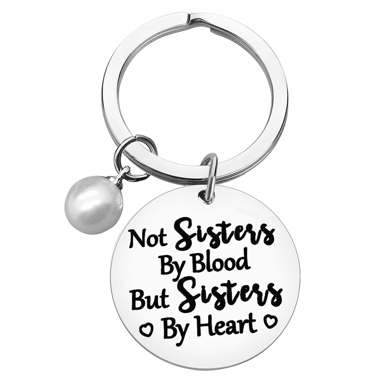 Quote Engraved Pendant Keyring Tags Bonus Sister Inspirational Keychain Gift To My Bonus Sister This Is From My Heart