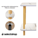 thumbnail image 5 of Mesa Centro Minimalista Madera Lateral Doble Repisa 40cm Blanco Marmoleado, 5 of 5