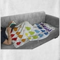 thumbnail image 5 of Pride Soft Flannel Fleece Throw Blanket, Love is Love Typography and Rainbow Toned Hearts Valentines Passion Queer Gay, Cozy Plush for Indoor and Outdoor Use, 50" x 70", Multicolor, by Ambesonne, 5 of 5