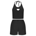 thumbnail image 5 of Chbgutlmr 2 Piece Set for Women Summer Round Neck Sleeveless Tank Top Button Shorts with Pocket Set Fashion Outfit, 5 of 8