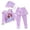 Purple, variant on LRen Kids Bathing Suits Girls Long Sleeve Swimsuit Two Piece Rash Guard Bathing Suits Upf 50 Sun Protection Soft Crewneck Beach Swimwear Girls' Swimwear with Print Shorts