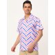 thumbnail image 3 of Lars Amadeus Camisas de bloque de color con cierre de botones y mangas cortas con estampado de rayas de verano para hombre Azul rosado L, 3 of 6