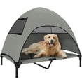thumbnail image 1 of PawHut Outdoor Elevated Dog Bed with Canopy Raised Dog Bed Light Grey, 1 of 10