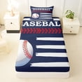 thumbnail image 3 of Erosebridal Kids Baseball Twin Sheet Sets,Boys Ball Games Bedding For Sport Gamer 3 Pieces, 3 of 6