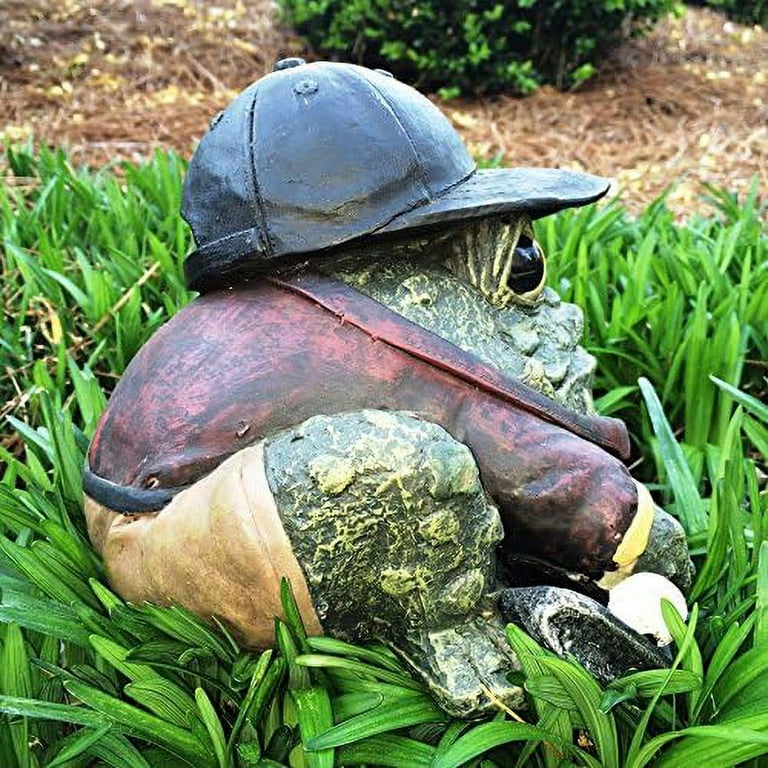 Toad Hollow #94065 Figurine Golfer With Golf Club And Sports Character  Garden Large Statue Toad Figure Natural Green 