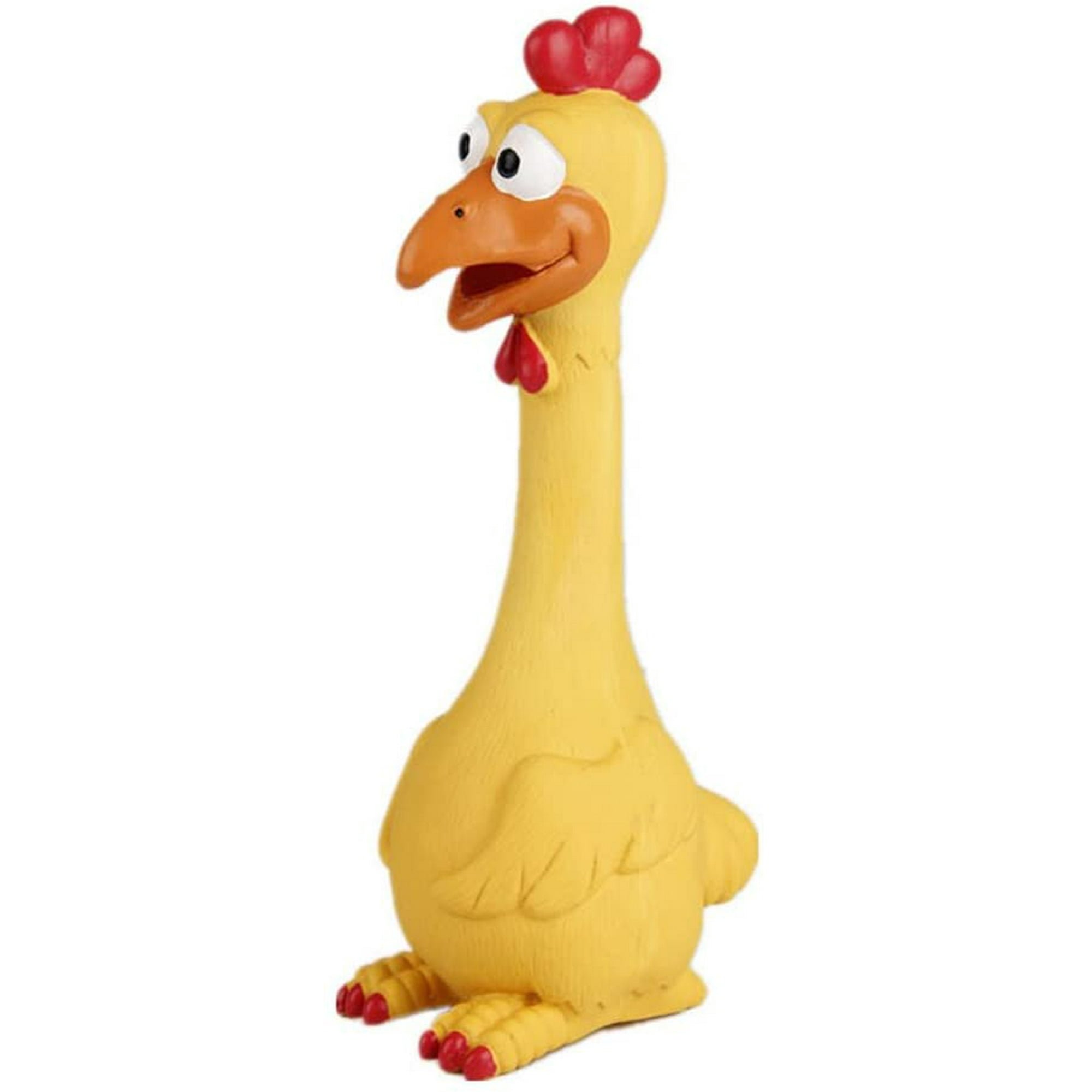 IGUOHAO Rubber Chicken Squeaky Dog Toys for Small Medium or Large Pet Breeds Play Fetch Reduce Separation Anxiety Yellow 1 Count Pack of 1
