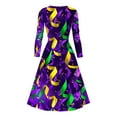 thumbnail image 4 of FcBaudy Robe à Manches Longues à Col en V, Robes d'Été pour Femmes, Robes pour Femmes Robe Imprimée pour Dames Style à Manches Longues à Col en V Robe pour Femme, 4 of 4
