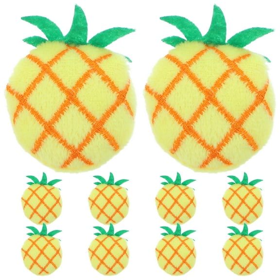 HEATSHAKING 10Pcs Plush Cat Toy Pineapple for Indoor Playtime and Home Entertainment 5.9*4.3*1In