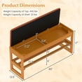 thumbnail image 3 of Gymax 40'' 2-Tier Shoe Rack Bench w/Flip-Top Storage Slatted Shelf for Hallway Bedroom Natural & Brown, 3 of 10