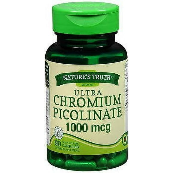 Nature's Truth Ultra Chromium Picolinate 1000 mcg Quick Release Capsules - 90 ct, Pack of 5
