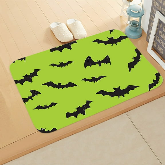 Vikakiooze Halloween Letters Home Door Mat Absorbent Mat Living Room Kitchen Floor Mat Halloween decorations sales