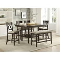 thumbnail image 3 of Pemberly Row Contemporary Counter Height Wood Bench in Brown, 3 of 5