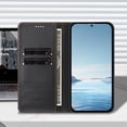 thumbnail image 5 of For Galaxy A17 5G Walle Case, Flip Magneti Cover Retro PU Leather 2 Cards Slots Stand Shockproof Slim Phone Case for Galaxy A17 5G, Black, 5 of 12