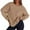 Camel, variant on dGslk Women's Oversized Crewneck Sweatshirt Long Sleeve Pullover Soft Loose Fit Casual Solid Color Top for Fall Winter Black L