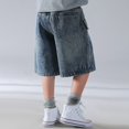 thumbnail image 5 of Boys Denim Shorts Slim Fit Elastic Waist Cargo Jean Shorts Boys Summer Clothes Kids Boys Jeans Size 4-5 Years Cute&nbsp;Boy&nbsp;Clothing, 5 of 6