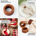 thumbnail image 4 of Efavormart 4 Pack | 1.75" Cinnamon Brown Hardwood Napkin Ring Wood Slices, Boho Rustic Farmhouse Napkin Holders, 4 of 11
