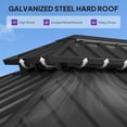 thumbnail image 5 of PURPLE LEAF 8' X 14' Outdoor Hardtop Gazebo Metal Double Roof White Aluminum Frame Heavy Duty Patio Gazebo with Curtain and Netting for Backyard and Garden, Grey, 5 of 8