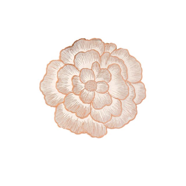 Ensemble de Table Rond 38CM PVC Vinyle Fleur Lavable Chaleur Or Rose Ensemble de Table Anniversaire Table à Dîner