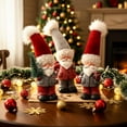 thumbnail image 6 of Ayieyill 3pcs Santa Claus Decoration Handcrafted Standing Santa Claus Statue for Christmas Table Decorations Indoor - 7.8", 6 of 8