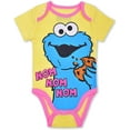 thumbnail image 6 of Sesame & Friends Elmo, Cookie Monster and Abby Cadabby Girls 4 Pack Character Onesies, Newborn, 6 of 9
