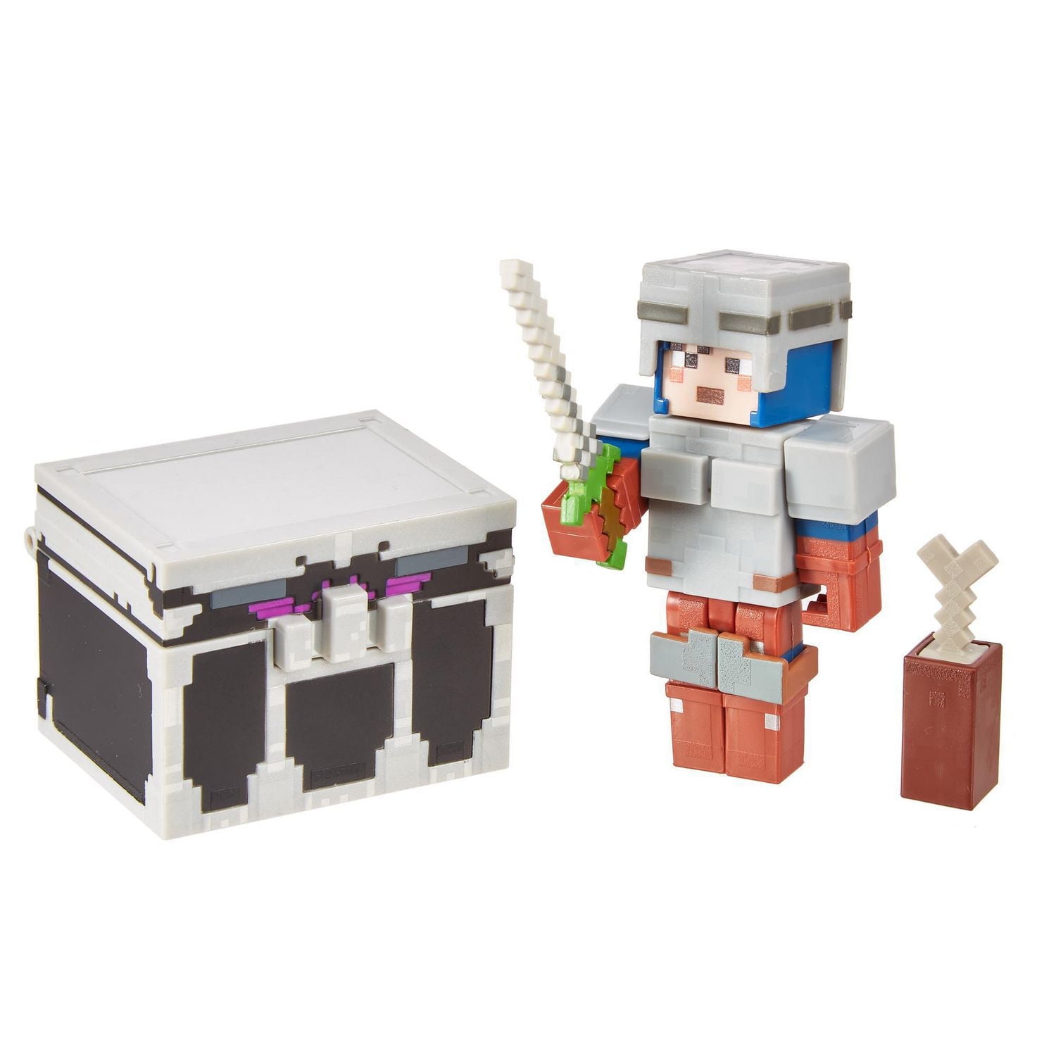 Coffre de combat ​Minecraft Dungeons avec figurine, arme et accessoires