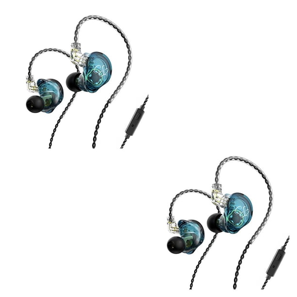 Matsuzay Auriculares con cable En la oreja Auriculares con conector de 3,5 mm Auriculares para correr con graves Auriculares para teléfonos Azul con micrófono 2Conjunto
