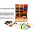 thumbnail image 5 of Caja de almacenamiento de escritorio, suministro multifunción, papelería, soporte para bolígrafos de madera maciza, estante de almacenamiento para mesa, organización, 5 of 5