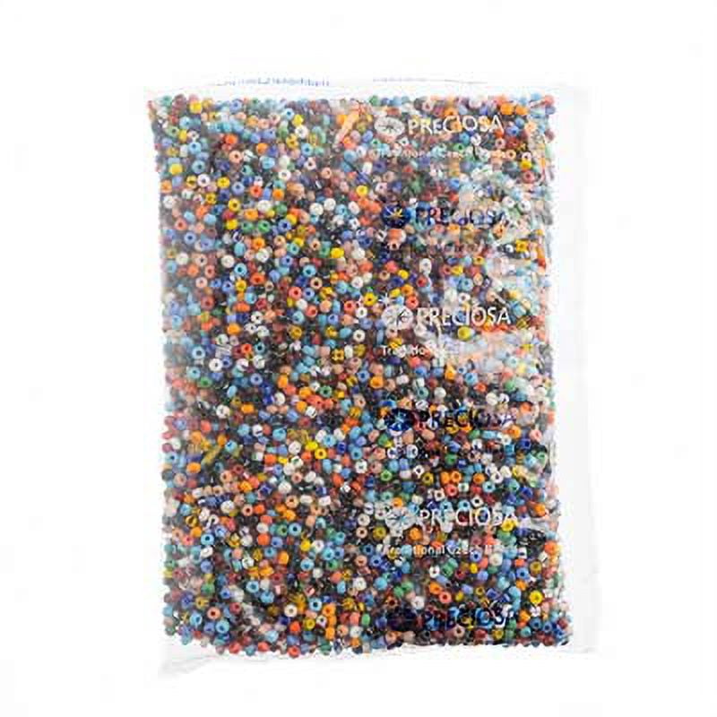 John Bead Czech Glass Seed Beads 6/0 (500g) Opaque Stripes Multicolored Bead