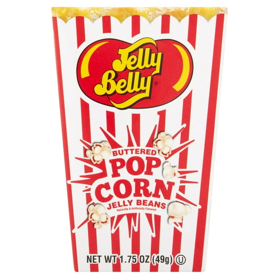 Jelly Belly Buttered Pop Corn Jelly Beans Candy, 1.75 oz Popcorn Box