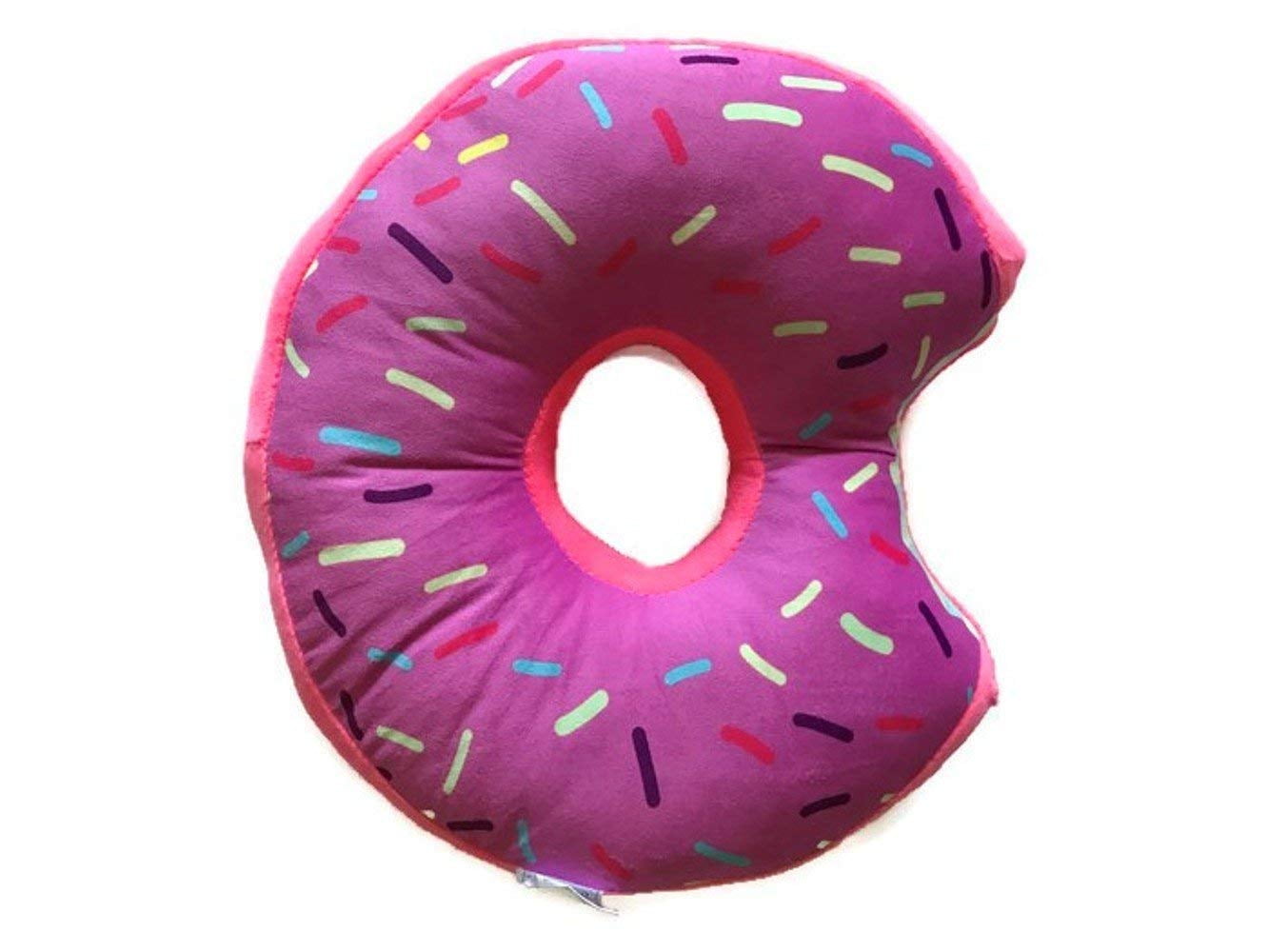 Donut Plush Pillow Stuffed Cushion Soft Toy Decor, 14 Inches (Pink