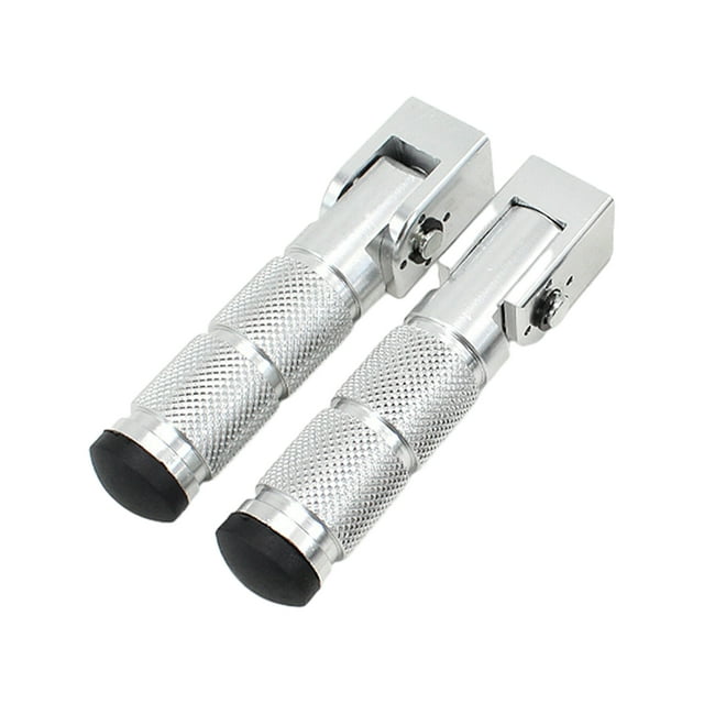 relayinert 2pcs Metal Durable 90° Fixed Folding-Foot Pegs For Various Motorcycle Models Motorcycle Foot Peg Silver+2pcs