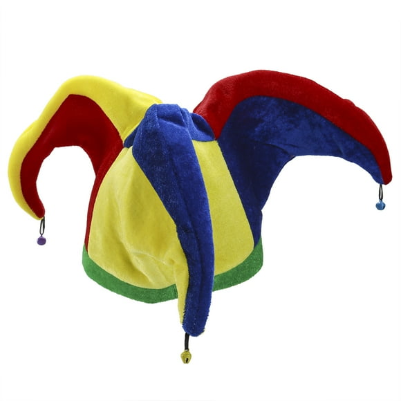 Funny Multicolor Costume Jester Clown Mardi Gras Hat