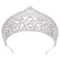 thumbnail image 1 of Tiara Fernando Diadema de novia de cristal Blanco Tocados de corona nupcial, 1 of 8