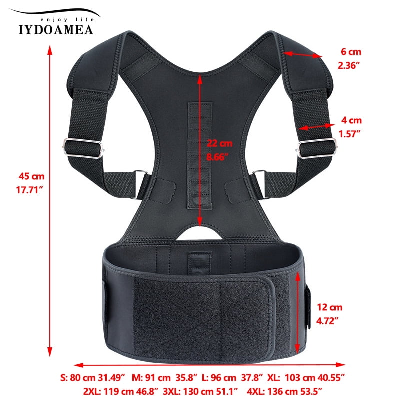 IYDoaMea Posture Corrector Upper Back Support Belt Unisex Magnetic