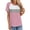 Pink, variant on USSUMA Womens Tops Women'S Fashion Round Neck Short Sleeves Casual T-Shirt Top Leisure Breathable Holiday Gift Finder Orange Polyester S