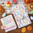thumbnail image 4 of Easter Kitchen Towel Easter Cartoon Rabbit Dish Towel 18 x 26 Inch Hello My Bunny Hand Drying Tea Towel for Spring Holiday Cooking Baking Cleaning, 2 Pack, 4 of 6