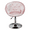 Pink Crushed Velvet, variant on Impressions Vanity Antoinette Round Tufted Vanity 360 Degree Swivel Chair for desk (Black Velvet)